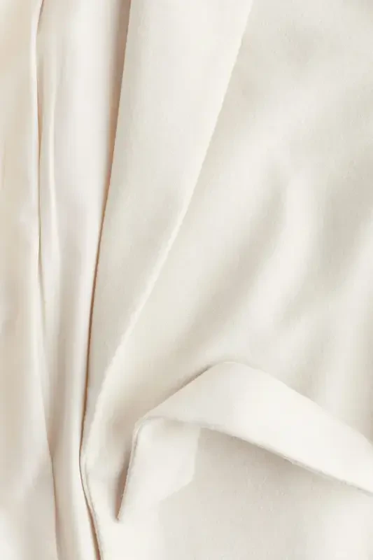 Fluffy Textured and Belted Coat-Light Beige - 6