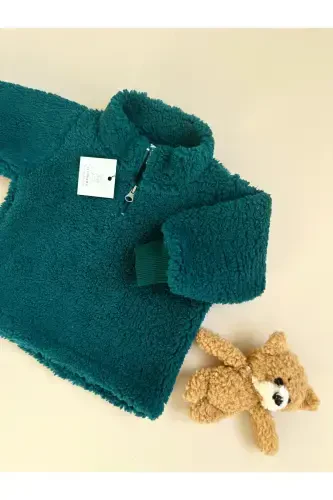 Fluffy Zipper Baby Kids Plush Sweatshirt - VIVIMADE (1)