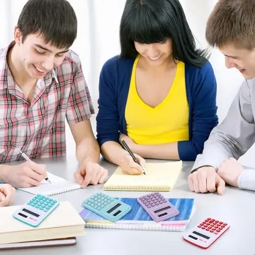 Flutesan 30 Pack Pocket Calculator Small Battery Powered Bulk Mini Size 4 Function Hand Held Basic Calculator for Students Kids School Home Office(Red, Blue, Green, Black, Pink, Purple) - 6