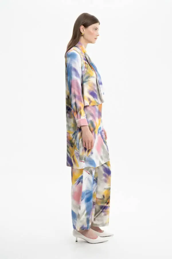 Flywheel Detailed Satin Patterned Tunic - 3