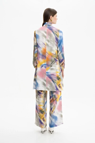 Flywheel Detailed Satin Patterned Tunic - 4