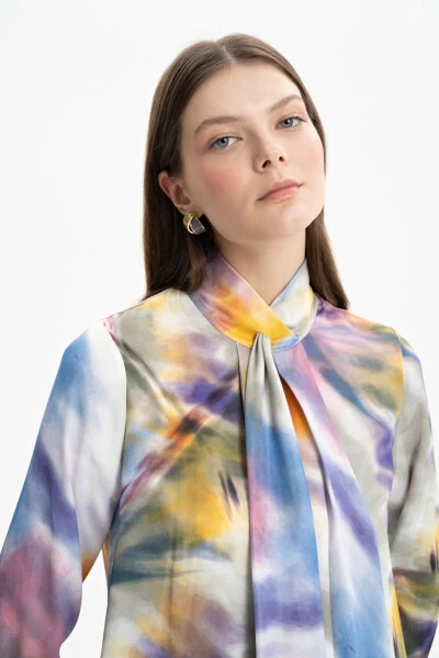 Flywheel Detailed Satin Patterned Tunic - 5