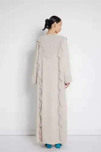 Flywheel Striped Abaya Nude-Nude - 5