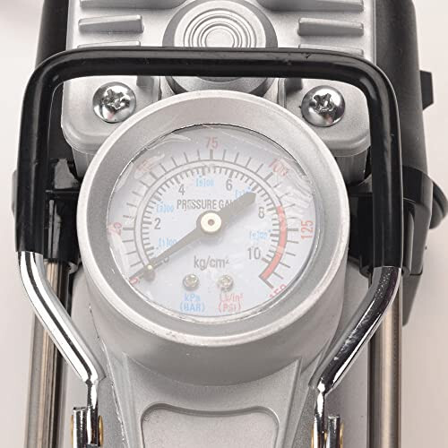 FLZOSPER 6-Piece Metal DC 12V Air Compressor Kit，Pump Tire Inflator Heavy Duty Double Cylinders, 150PSI Tire Air Pump with Adapter for Car, Truck, SUV Tires, Dinghy, Air Bed etc ，Silver - 5