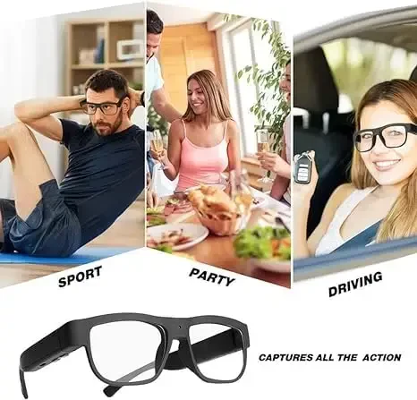 FNEWGK Camera Wearable Video Recording Glasses 1080p - Outdoor Sports Camera Glasses with 32GB Memory Card - 3