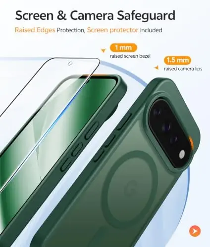 FNTCASE 11 Pro XL g'ilofi, Magsafe mos, Yashil ekran himoyachisi | Shaffof mat magnit orqa qism, 14FT Harbiy darajadagi tushishdan himoya, Zarbaga chidamli telefon qoplami, Yashil - 3