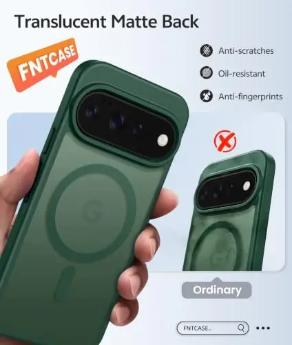 FNTCASE 11 Pro XL g'ilofi, Magsafe mos, Yashil ekran himoyachisi | Shaffof mat magnit orqa qism, 14FT Harbiy darajadagi tushishdan himoya, Zarbaga chidamli telefon qoplami, Yashil - 6