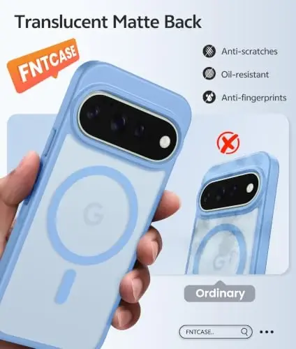 FNTCASE 11 Pro XL Kılıf, Magsafe Uyumlu, Açık Mavi Ekran Koruyucu | Yarı Saydam Mat Manyetik Arka Yüzey, 14FT Askeri Sınıf Düşme Koruması, Darbeye Dayanıklı Koruyucu Telefon Kılıfı, Açık Mavi - 6