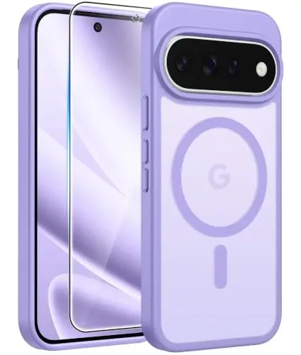 FNTCASE 11 Pro XL Kılıf, Magsafe Uyumlu, Ekran Koruyucu Açık Mor | Yarı Saydam Mat Manyetik Arka, 14FT Askeri Sınıf Düşme Koruması, Darbeye Dayanıklı Koruyucu Telefon Kılıfı, Açık Mor 