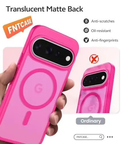 FNTCASE 11 Pro XL Kılıf, Magsafe Uyumlu, Ekran Koruyucu Sıcak Pembe | Yarı Saydam Mat Manyetik Arka, 14FT Askeri Sınıf Düşme Koruması, Darbeye Dayanıklı Koruyucu Telefon Kılıfı, Sıcak Pembe - 6