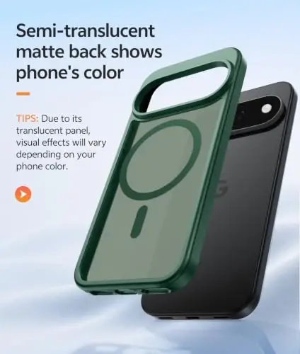 FNTCASE 11 Pro XL Kılıf, Magsafe Uyumlu, Ekran Koruyucu Yeşil | Yarı Saydam Mat Manyetik Arka, 14FT Askeri Sınıf Düşme Koruması, Darbeye Dayanıklı Koruyucu Telefon Kılıfı, Yeşil - 4