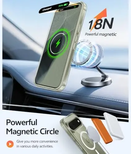 FNTCASE 11 Pro XL Kılıf, Magsafe Uyumlu, Şeffaf Ekran Koruyucu | Sararmaz Manyetik Arka, 14FT Askeri Sınıf Düşme Koruması, Darbeye Dayanıklı Koruyucu Telefon Kapağı, Şeffaf - 2