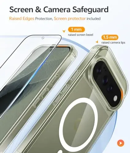FNTCASE 11 Pro XL Kılıf, Magsafe Uyumlu, Şeffaf Ekran Koruyucu | Sararmaz Manyetik Arka, 14FT Askeri Sınıf Düşme Koruması, Darbeye Dayanıklı Koruyucu Telefon Kapağı, Şeffaf - 3