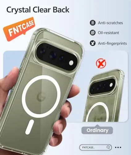 FNTCASE 11 Pro XL Kılıf, Magsafe Uyumlu, Şeffaf Ekran Koruyucu | Sararmaz Manyetik Arka, 14FT Askeri Sınıf Düşme Koruması, Darbeye Dayanıklı Koruyucu Telefon Kapağı, Şeffaf - 5