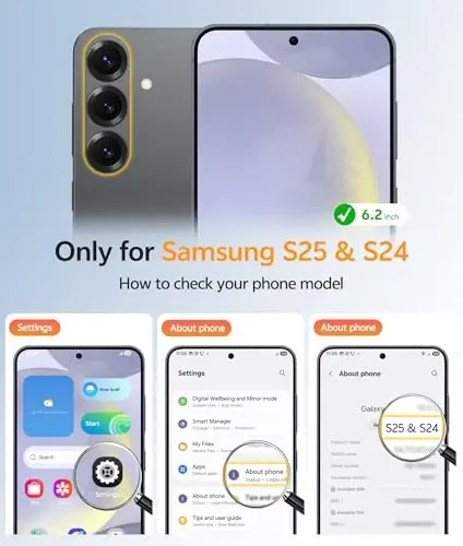 FNTCASE برای Samsung Galaxy S25/S24 Case: Galaxy S24/S25 Phone Case [Fit with Magsafe] Translucent Matte Case [Screen Protector] Military Grade Shockproof Protective Phone Cover-Black - 2