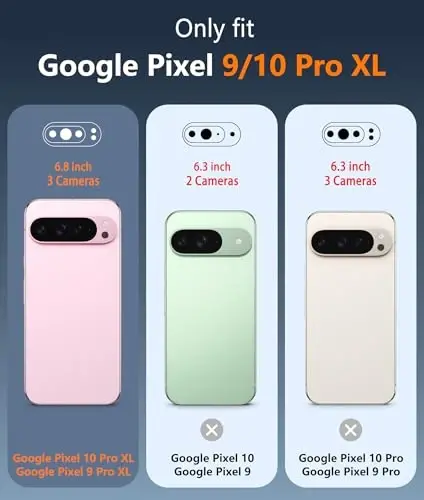 FNTCASE Чехол для Google Pixel 9 Pro XL: прозрачный магнитный чехол с защитной пленкой для экрана, тонкий, устойчивый к пожелтению, ударопрочный защитный чехол (прозрачный) - 2