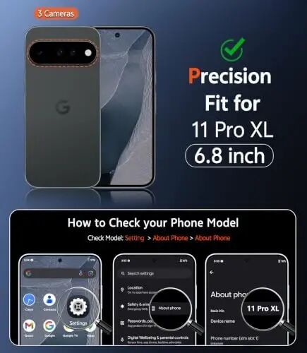 FNTCASE для чехла 11 Pro XL Матовый Магнитный с Защитным Экраном | Совместим с Magsafe, Не желтеющий чехол, Тонкий, Прочный Ударопрочный Защитный, Прозрачный Чехол для Телефона - 1