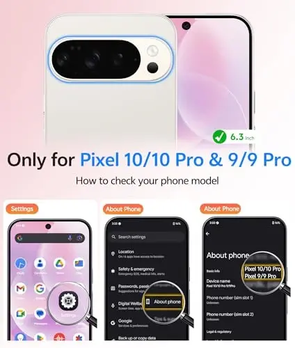 FNTCASE для чехла Google Pixel 10 Pro: для чехла Pixel 10 [Подходит для Magsafe] Полупрозрачные матовые чехлы с [защитной пленкой] Военный класс Ударопрочный защитный магнитный чехол для телефона (6,3 дюйма — розовый) - 1