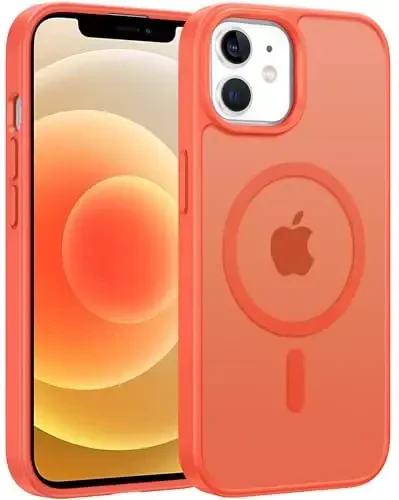 FNTCASE для чехла iPhone 12: для iPhone 12 Pro Магнитный матовый текстурированный военный класс Защита от падений Полупрозрачный чехол для телефона - Тонкий прочный противоударный защитный бампер - 1