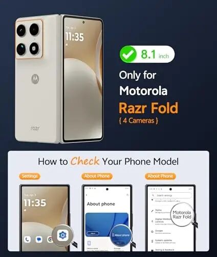 FNTCASE для чехла Motorola Razr Fold: Магнитные прозрачные чехлы, совместимые с Magsafe, военного класса защиты от падений и пожелтения - Противоударный защитный бампер Прозрачный чехол для телефона - 3