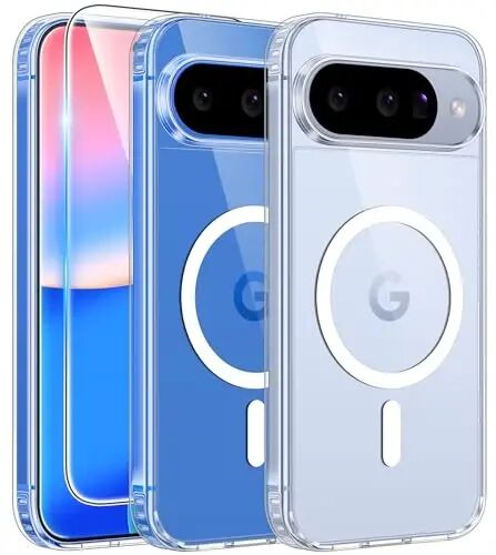 FNTCASE для Google Pixel 10: Чехол для Pixel 10 Pro Google 9/9 Pro Magnetic Clear Slim PhoneCase | Ударопрочный, защищающий от царапин, тонкий прозрачный хрустальный чехол для мобильного телефона (Прозрачный) 