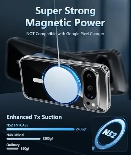 FNTCASE для Google Pixel 10: Чехол для Pixel 10 Pro Google 9/9 Pro Magnetic Clear Slim PhoneCase | Ударопрочный, защищающий от царапин, тонкий прозрачный хрустальный чехол для мобильного телефона (Прозрачный) - 4