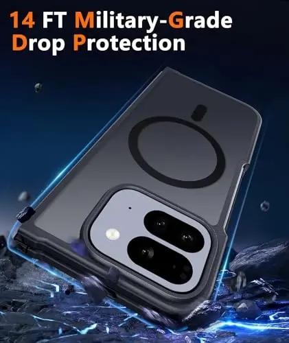FNTCASE для Google Pixel 10-Pro-Fold Магнитный чехол: полупрозрачный матовый фактурный чехол для сотового телефона с защитой от падений военного класса - тонкий прочный ударопрочный защитный бампер - 4