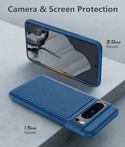 FNTCASE для Google Pixel 8-Pro: двухслойный противоударный защитный чехол для телефона | Нескользящая текстурированная задняя панель | Бампер военной защиты | Сверхпрочный прочный - 6