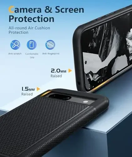 FNTCASE для Google Pixel 8A: Прочный двухслойный противоударный защитный чехол для телефона с гибридной матовой текстурированной оболочкой | Сверхпрочный прочный бампер военного класса для защиты от падений - 5