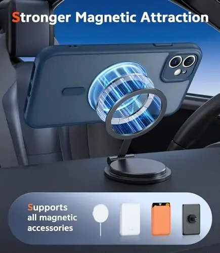 FNTCASE для iPhone 11 Чехол Матовый: Магнитные Чехлы для Телефона Совместимые с Magsafe Тонкий Анти-Желтый Военный Класс Защита от Падения Прочный Ударопрочный Защитный Полупрозрачный Чехол для Телефона (C-Blue) - 4