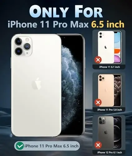FNTCASE для iPhone 11 Pro-Max: чехол военного класса защиты от падений, устойчивый к пожелтению, противоударный защитный бампер, прозрачный чехол (B-Clear) - FNTCASE (1)