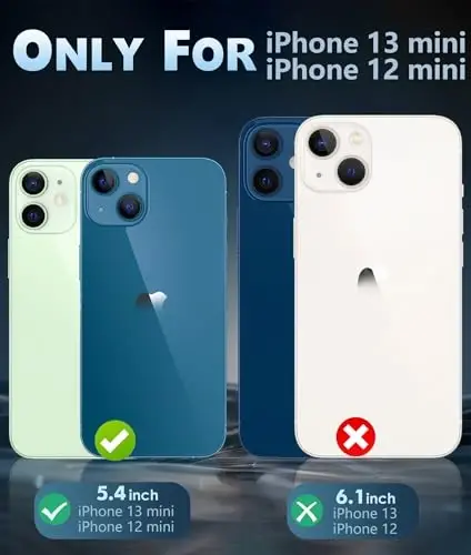 FNTCASE для iPhone 13 Mini Case: iPhone 12 Mini Case Clear Magnetic Phone Cases Compatible with Magsafe Slim Anti Yellowing Military Grade Drop Rugged Protective Transparent Cell Cover (A-Clear) - 2