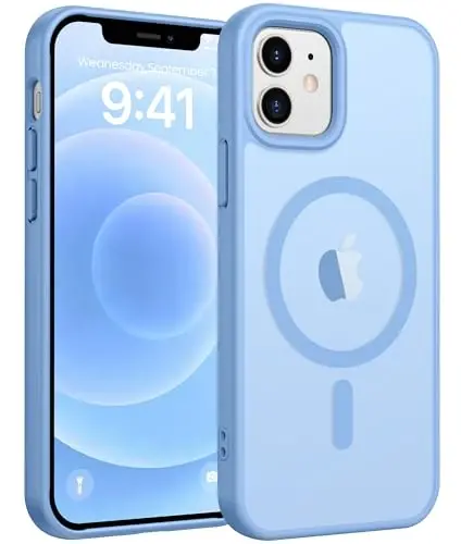 FNTCASE для iPhone 13 Mini: iPhone 12 Mini Магнитный матовый чехол военного класса с защитой от падений, полупрозрачный чехол для телефона - тонкий прочный противоударный бампер - FNTCASE