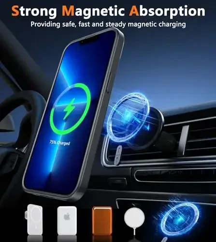 FNTCASE для iPhone 13 Pro: прочный магнитный чехол для телефона с защитной пленкой | Полупрозрачный матовый тонкий противоударный защитный чехол для телефона - 4