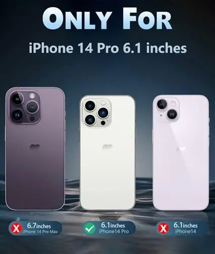 FNTCASE для iPhone 14 Pro: для iPhone 13 Pro Clear Magnetic Drop Protective Slim Cases | Transparent Shockproof Thin Anti-Yellowing Cover Rugged Hard Crystal TPU Phonecase (B-Black) - 5