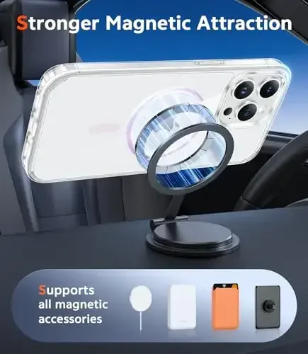 FNTCASE для iPhone 14 Pro-Max: прозрачные магнитные чехлы, совместимые с Magsafe, тонкие, не желтеющие, военная защита от падений, прочный защитный прозрачный чехол для телефона (D-Pink) - 4