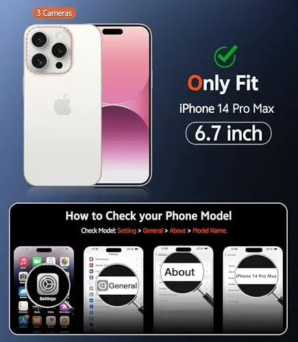 FNTCASE для iPhone 14 Pro-Max: прозрачный магнитный чехол с защитой от падений | Противоударный тонкий чехол против пожелтения и прочный кристально чистый TPU чехол для телефона (B-Pink) - FNTCASE (1)
