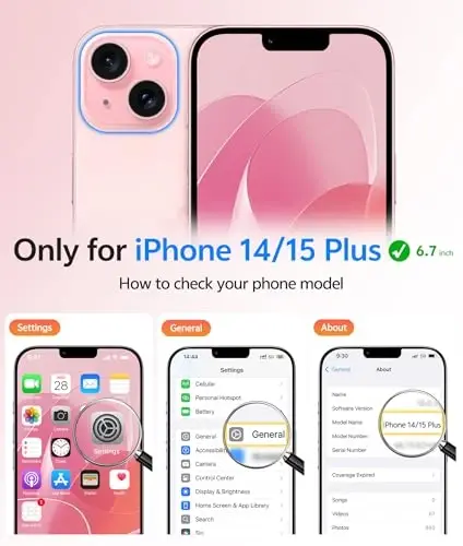 FNTCASE для iPhone 15 Plus: для iPhone 14 Plus [Совместим с Magsafe] Полупрозрачные матовые чехлы с [Защитной пленкой] Противоударный защитный чехол для телефона военного класса - Светло-розовый - FNTCASE (1)