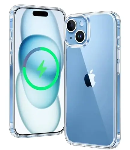 FNTCASE для iPhone 15 Plus: прозрачные чехлы, совместимые с Magsafe, тонкие, не желтеют, военный класс защиты от падений, прочные, противоударные, прозрачные чехлы для телефонов (B-Clear) - FNTCASE