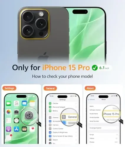 FNTCASE для iPhone 15 Pro: [Совместимо с Magsafe] Полупрозрачный матовый магнитный чехол для телефона - Защита от падений военного класса, противоударный защитный чехол - Зеленый - 2