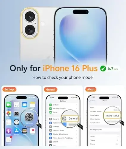 FNTCASE для iPhone 16 Plus: Магнитный полупрозрачный матовый противоударный тонкий чехол для телефона - Противоударный жесткий чехол с защитой от отпечатков пальцев военного класса - 2