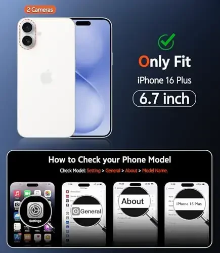 FNTCASE для iPhone 16 Plus: прозрачный чехол с магнитной защитой военного класса от падений, защита от пожелтения, чехол для телефона - прочный противоударный защитный бампер, прозрачные чехлы (D-Ultramarine Magnetic) - FNTCASE (1)