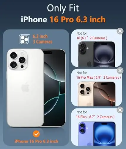 FNTCASE для iPhone 16 Pro: прозрачные магнитные чехлы, совместимые с Magsafe, тонкие, не желтеющие, противоударные, прочные, прозрачные (D-прозрачный магнитный) - FNTCASE (1)