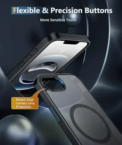 FNTCASE для iPhone 16e Чехол для телефона: iPhone 16E 2025 Магнитный матовый военный класс Защита от падения Чехол для телефона | Тонкий противоскользящий прочный противоударный чехол - 5