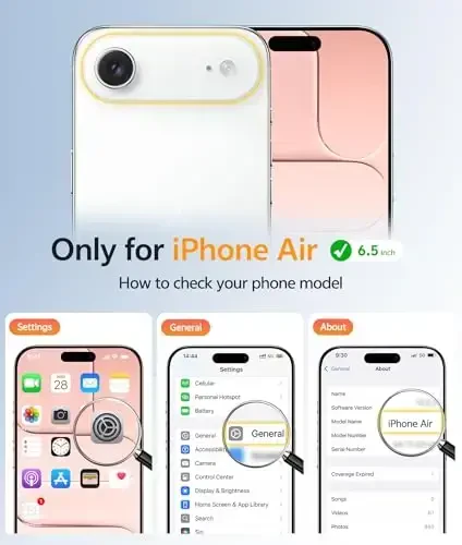 FNTCASE для iPhone Air Case: Magnetic Translucent Matte [Full Covered Camera Protection] [Screen Protector] Military Shockproof Slim Cover Drop Proof Protective 17 Air 2025 Phone Cases - Orange - 2