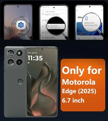 FNTCASE для Motorola Edge-2025 Магнитный чехол: матовая текстурированная защита военного класса от падений, полупрозрачный чехол для сотового телефона — тонкий, прочный, ударопрочный защитный бампер (6,6 дюйма / черный) - 2
