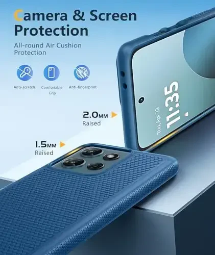 FNTCASE для Motorola Moto G-5G-2025: Moto G Power 2025, двухслойный защитный чехол для телефона, противоударный, прочный, с текстурой, защита от скольжения - военный бампер для Moto G 2025 - 6