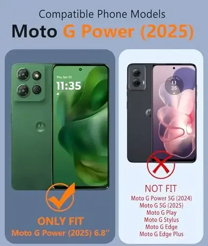 FNTCASE для Motorola Moto G-Power-5G-2025: двухслойный защитный чехол для телефона, противоударный, прочный, с нескользящей текстурированной задней панелью - прочный бампер для защиты, 6,8 дюйма (красный) - 2