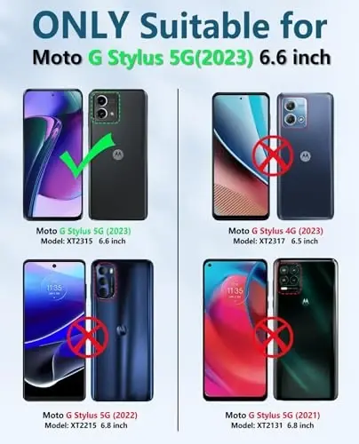 FNTCASE для Motorola Moto G-Stylus-5G-2023: Двухслойный противоударный защитный чехол | Нескользящая текстурированная задняя панель | Защитный бампер военного класса | Мягкий тонкий легкий прочный черный - FNTCASE (1)