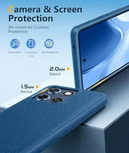 FNTCASE для Motorola Moto G-Stylus-5G-2025: двухслойный защитный чехол для телефона, ударопрочный, прочный, с нескользящей текстурированной задней панелью - прочный бампер военной защиты - 6,7 дюйма (синий) - 6